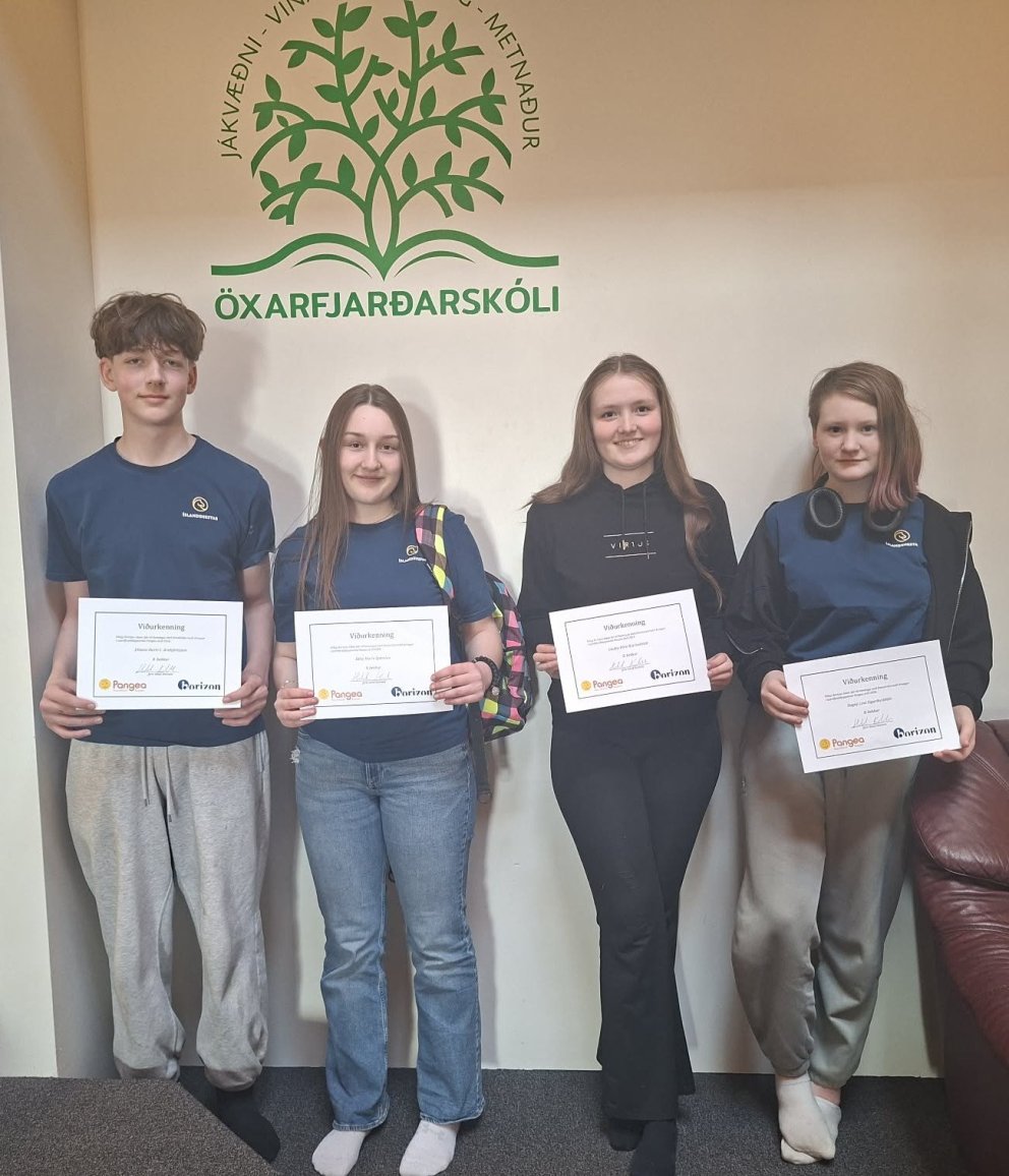 Fjórir nemendur úr Öxarfjarðarskóla áfram í Pangea