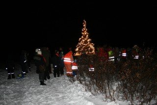 Kveikt á jólatrénu