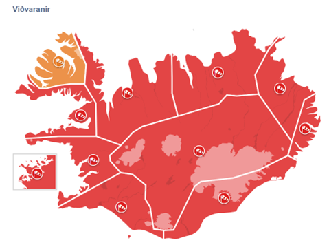 Rauð veðurviðvörun