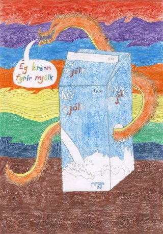 Jón Emil Christopsson vann tilverðlauna í­ teiknimyndasamkeppni Mjólkursölunnar