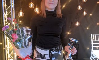 Nemandi úr Öxarfjarðarskóla, Dagbjört Nótt bar sigur úr bí­tum á Tónkví­slinni 2019